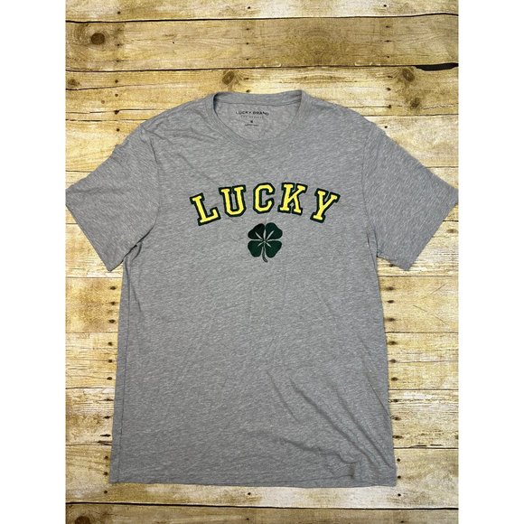 Lucky Brand Clover Logo Tee in Grey - Picture 1 of 4